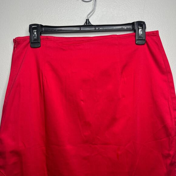 NWT Maeve Anthropologie Bow Midi Pencil Skirt Red Size 12 Side Slit Stretch - Picture 8 of 14